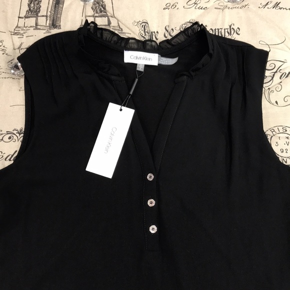 Calvin Klein Ruffled Pleated Blouse - Picture 3 of 5